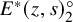 upper E Superscript asterisk Baseline left parenthesis z comma s right parenthesis Subscript 2 Superscript ring