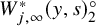 upper W Subscript j comma infinity Superscript asterisk Baseline left parenthesis y comma s right parenthesis Subscript 2 Superscript ring
