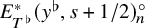 upper E Subscript upper T Sub Superscript normal flat Superscript asterisk Baseline left parenthesis y Superscript normal flat Baseline comma s plus 1 divided by 2 right parenthesis Subscript n Superscript ring