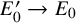 upper E prime 0 right arrow upper E 0