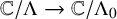 double struck upper C divided by normal upper Lamda right arrow double struck upper C divided by normal upper Lamda 0