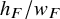 h Subscript upper F Baseline divided by w Subscript upper F