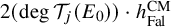 2 left parenthesis degree script upper T Subscript j Baseline left parenthesis upper E 0 right parenthesis right parenthesis dot h Subscript upper F a l Superscript upper C upper M