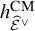 h Subscript ModifyingAbove script upper E With caret Sub Superscript or Superscript upper C upper M