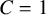 upper C equals 1