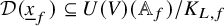 script upper D left parenthesis x underbar Subscript f Baseline right parenthesis subset of or equal to upper U left parenthesis upper V right parenthesis left parenthesis double struck upper A Subscript f Baseline right parenthesis divided by upper K Subscript upper L comma f