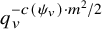 q Subscript v Superscript minus c left parenthesis psi Super Subscript v Superscript right parenthesis dot m squared divided by 2