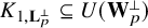upper K Subscript 1 comma bold upper L Sub Subscript p Sub Superscript up tack Subscript Baseline subset of or equal to upper U left parenthesis bold upper W Subscript p Superscript up tack Baseline right parenthesis