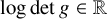 log det g element of double struck upper R