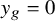 y Subscript g Baseline equals 0