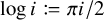 log i colon equals q pi i divided by 2