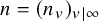 n equals left parenthesis n Subscript v Baseline right parenthesis Subscript v vertical bar infinity