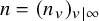 n equals left parenthesis n Subscript v Baseline right parenthesis Subscript v vertical bar infinity