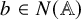 b element of upper N left parenthesis double struck upper A right parenthesis
