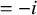 equals negative i
