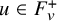 u element of upper F Subscript v Superscript plus