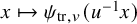 x right arrow from bar psi Subscript trace comma v Baseline left parenthesis u Superscript negative 1 Baseline x right parenthesis