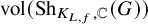 vol left parenthesis upper S h Subscript upper K Sub Subscript upper L comma f Subscript comma double struck upper C Baseline left parenthesis upper G right parenthesis right parenthesis