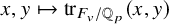 x comma y right arrow from bar trace Subscript upper F Sub Subscript v Subscript divided by double struck upper Q Sub Subscript p Subscript Baseline left parenthesis x comma y right parenthesis