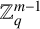 double struck upper Z Subscript q Superscript m minus 1