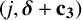 left parenthesis j comma bold italic delta plus bold c bold 3 right parenthesis