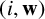 left parenthesis i comma bold w right parenthesis