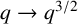 q right arrow q Superscript 3 divided by 2