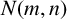 upper N left parenthesis m comma n right parenthesis