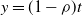 y equals left parenthesis 1 minus rho right parenthesis t
