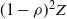 left parenthesis 1 minus rho right parenthesis squared upper Z