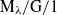 normal upper M Subscript lamda Baseline divided by normal upper G divided by 1