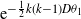 normal e Superscript minus one half k left parenthesis k minus 1 right parenthesis upper D theta 1