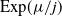 upper E x p left parenthesis mu divided by j right parenthesis