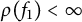 rho left parenthesis f 1 right parenthesis less than infinity