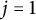 j equals 1