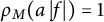rho Subscript upper M Baseline left parenthesis a StartAbsoluteValue f EndAbsoluteValue right parenthesis equals 1