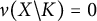 nu left parenthesis upper X minus upper K right parenthesis equals 0