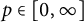 p element of left bracket 0 comma infinity right bracket