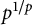 p Superscript 1 divided by p