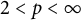2 less than p less than infinity