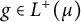 g element of upper L Superscript plus Baseline left parenthesis mu right parenthesis