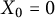 upper X 0 equals 0