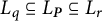 upper L Subscript q Baseline subset of or equal to upper L Subscript bold italic upper P Baseline subset of or equal to upper L Subscript r