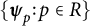 StartSet bold italic psi Subscript p Baseline colon p element of upper R EndSet