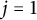 j equals 1