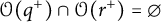 script upper O left parenthesis q Superscript plus Baseline right parenthesis intersection script upper O left parenthesis r Superscript plus Baseline right parenthesis equals normal empty set