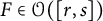 upper F element of script upper O left parenthesis left bracket r comma s right bracket right parenthesis