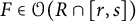 upper F element of script upper O left parenthesis upper R intersection left bracket r comma s right bracket right parenthesis