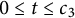 0 less than or equals t less than or equals c 3