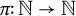 pi colon double struck upper N right arrow double struck upper N